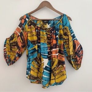 Akiko Revolve Blouse Silk Cold Shoulder